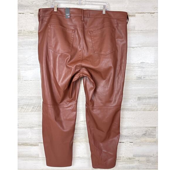 Torrid Women’s 22R Brown Perfect Skinny Faux Leather Mid Rise Pants NEW - Picture 4 of 8